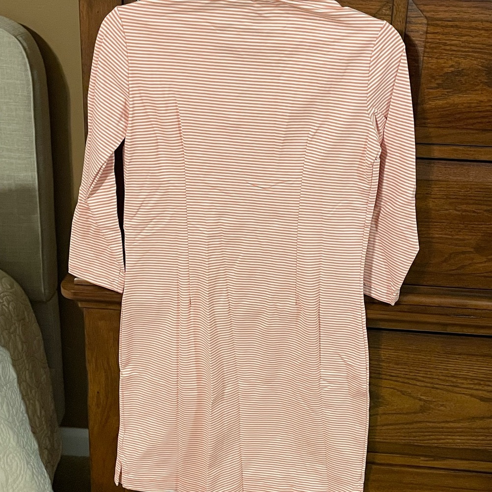 Southern Tide Coral & White Striped Quarter-Zip Dress - Picture 5 of 5